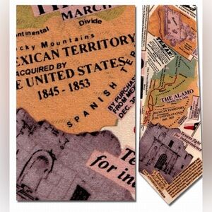 NEW silk Museum Artifacts Texas, The Alamo Necktie